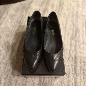 CHANEL Black Quilted Heels